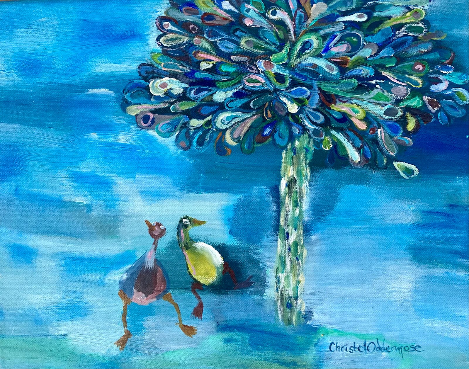 Blue Birds, motiv: fugle